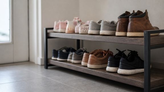 Organiser la zone chaussures de la famille dans un petit espace